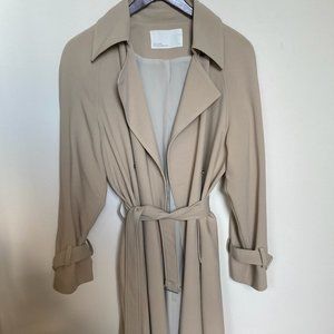 OAK + FORT Oversized Trench Coat in Beige, XS